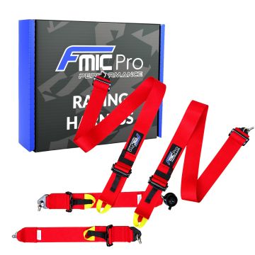 Pasy sportowe FMIC.Pro FIA 2031 8854/98 4-punktowe 3"x 3" Czerwone
