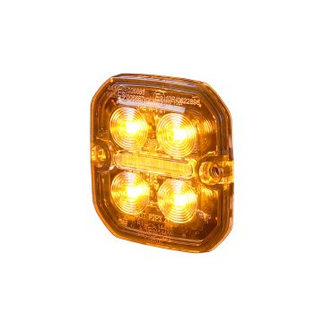 Lampa Ostrzegawcza Pozycyjna LED Purelux Ultra Slim Square Pomarańczowa / Czerwona 60mm 12V 24V 8W