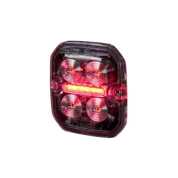 Lampa Ostrzegawcza Pozycyjna LED Purelux Ultra Slim Square Biała / Czerwona 12V 24V 60mm 8W