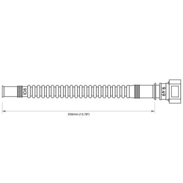 Nuke Performance Pre-Assembled In Tank Fuel Hose with SAE Quick Connect 350mm SAE 9.49 180" to ID8