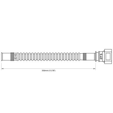 Nuke Performance Pre-Assembled In Tank Fuel Hose with SAE Quick Connect 350mm SAE 9.49 180" to ID10