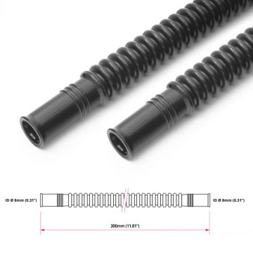 Nuke Performance karbowany czarny nylonowy przewód paliwowy do zbiornika 8 mm 300 mm