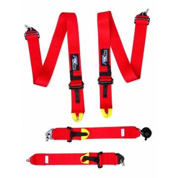 Pasy sportowe FMIC.Pro FIA 8854/98 4-punktowe 3"x 3" Czerwone
