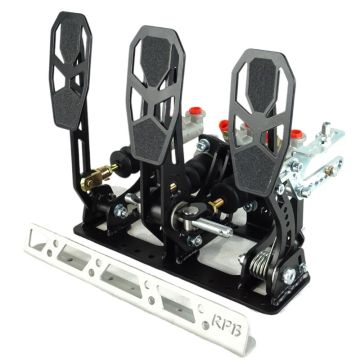 Pedalbox Kit Car Mocowany do Podłogi z Podparciem Stopy RacingPedalBoxes - Czarny