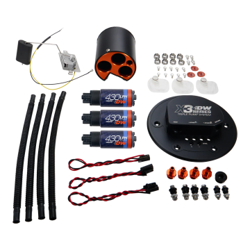 Moduł paliwowy X3 z pompami DW430c i zestawem montażowym DeatschWerks Ford Mustang 1998-2004