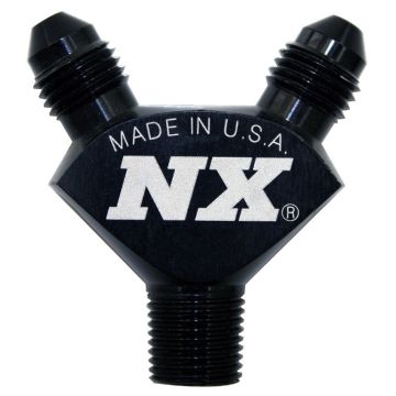1/8NPT x AN3 x AN3 Billet Pure-Flo Y Fitting Black Nitrous Express NX 16378
