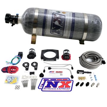 LS Single Entry 90mm Plate Hardline System with 12Lb Carbon Bottle (50-400Hp) Nitrous Express NX 20934S-12