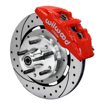 Wilwood 140-12947-DR Forged Dynapro 6 Przedni zestaw hamulcowy 12.19 wiercony czerwony Ford