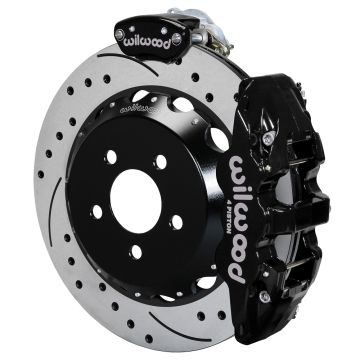 Wilwood 140-13888-D AERO4-MC4 Big Brake Parking Zestaw hamulcowy tylny 14.00 wiercony czarny Ford