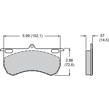 Klocki hamulcowe Wilwood 150-15756K CM Composite Metallic 9115 Power Sports Industrial Pads .57