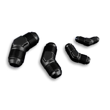 AN8 45' Nypel adapter męsko-męski JIC Czarny