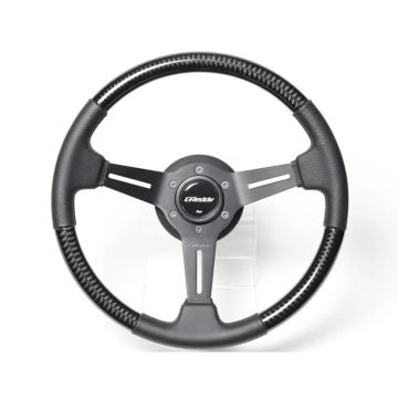 GReddy Sports "Real Carbon" Steering Wheel (47 mm Dish), Black Spokes - 340 mm