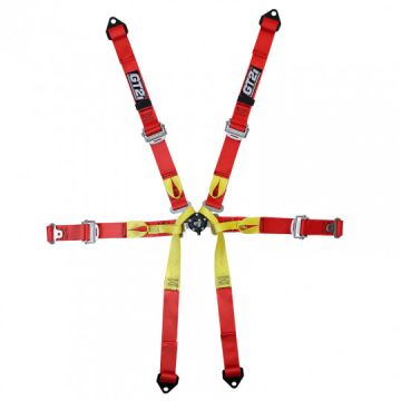 Pasy bezpieczeństwa GT2I Pro Single Seater 6 punktowe FIA 8853-2016 Czerwone