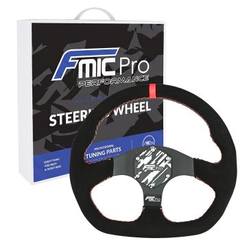 Kierownica sportowa FMIC.Pro D-Shape zamszowa 325mm odsadzenie 42mm czerwona
