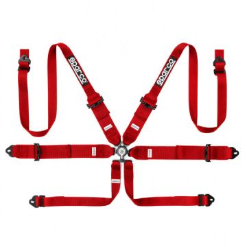 Pasy bezpieczeństwa Sparco 3"-2" 6 punktowe FIA 8853-2016 Czerwone