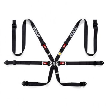 Pasy bezpieczeństwa Sparco 2" 6 punktowe FIA 8853-2016 Czarne