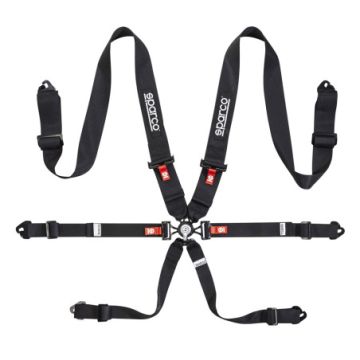 Sparco Competition Harness H-3 6-Point 3" Black FIA Approved 8853-2016