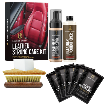 Leather Expert Strong Care Kit zestaw do czyszczenia i pielęgnacji skóry 200ml + 250ml 450ml