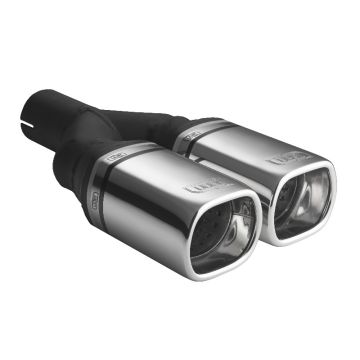 Uniwersalna końcówka tłumika prostokątna 80×65mm długość 200mm średnica montażowa 45mm