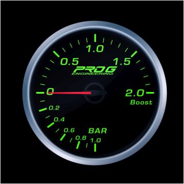 Wskaźnik Pro G Race Series 2 RS, doładowania Boost 2 Bar GREEN 60mm
