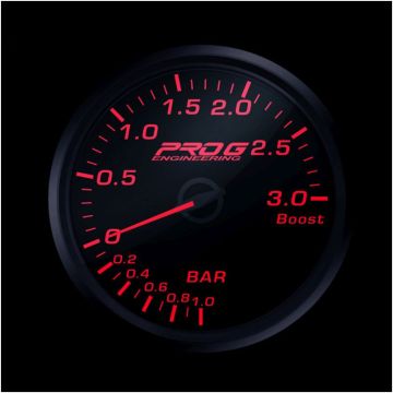 Wskaźnik Pro G Race Series RC, doładowania Boost 3 Bar RED 52mm
