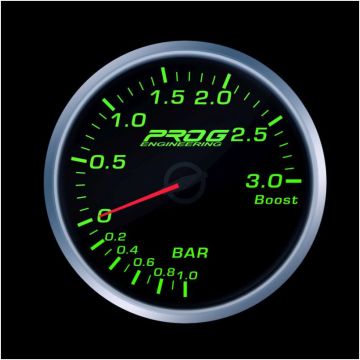 Wskaźnik Pro G Race Series RS, doładowania Boost 3 Bar GREEN 60mm