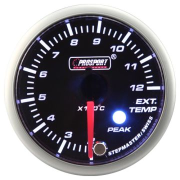 Wskaźnik Prosport EGT temperatura spalin seria Stepper Motor Peak 52mm zielony