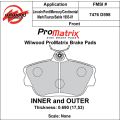 Klocki hamulcowe Wilwood 150-D0598K PM ProMatrix D598 Street Performance Racing Pads .69