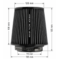 Stożkowy filtr powietrza FMIC.Pro dł. 100mm średnica montażowa 70mm czarny-7