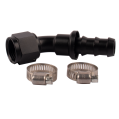 Złączka przewodu Pulsar PSR Push Lock Barb 10AN 45 stopni aluminium z obejmami-1