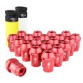 Kute nakrętki aluminiowe do kół  FMIC.Pro M14x1.25 Czerwone 20szt. stożkowe przelotowe 7075-T6 FP-O-NU-003-R 279,98 zł-2