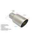 Uniwersalna końcówka tłumika okrągła 80mm długość 120mm średnica montażowa 60mm NS1-08-1*/60 136,00 zł-2