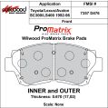 Klocki hamulcowe Wilwood 150-D0476K PM ProMatrix D476 Street Performance Racing Pads .67 USA-WIL-150-D0476K 500,00 zł-2