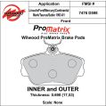 Klocki hamulcowe Wilwood 150-D0598K PM ProMatrix D598 Street Performance Racing Pads .69 USA-WIL-150-D0598K 549,99 zł-2