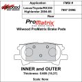 Klocki hamulcowe Wilwood 150-D0996K PM ProMatrix D996 Street Performance Racing Pads .605 USA-WIL-150-D0996K 450,00 zł-2