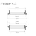 Obejma V-BAND FMIC.Pro 70mm 2,75